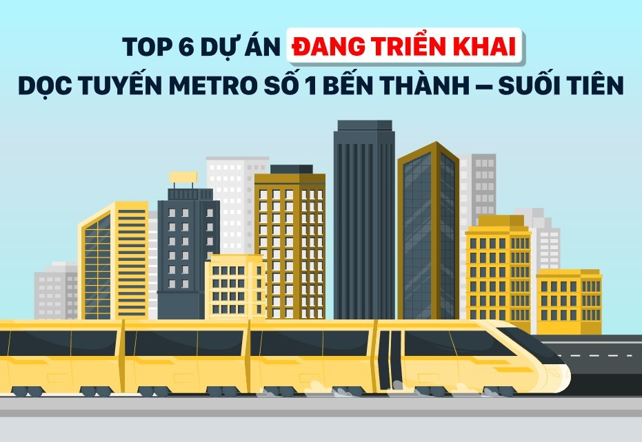 Top 6 dự án đang triển khai dọc tuyến Metro số 1 Bến Thành – Suối Tiên