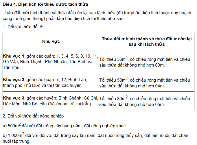 Quy định mới về bảng giá đất, diện tích tách thửa đất tại Đông Nam Bộ