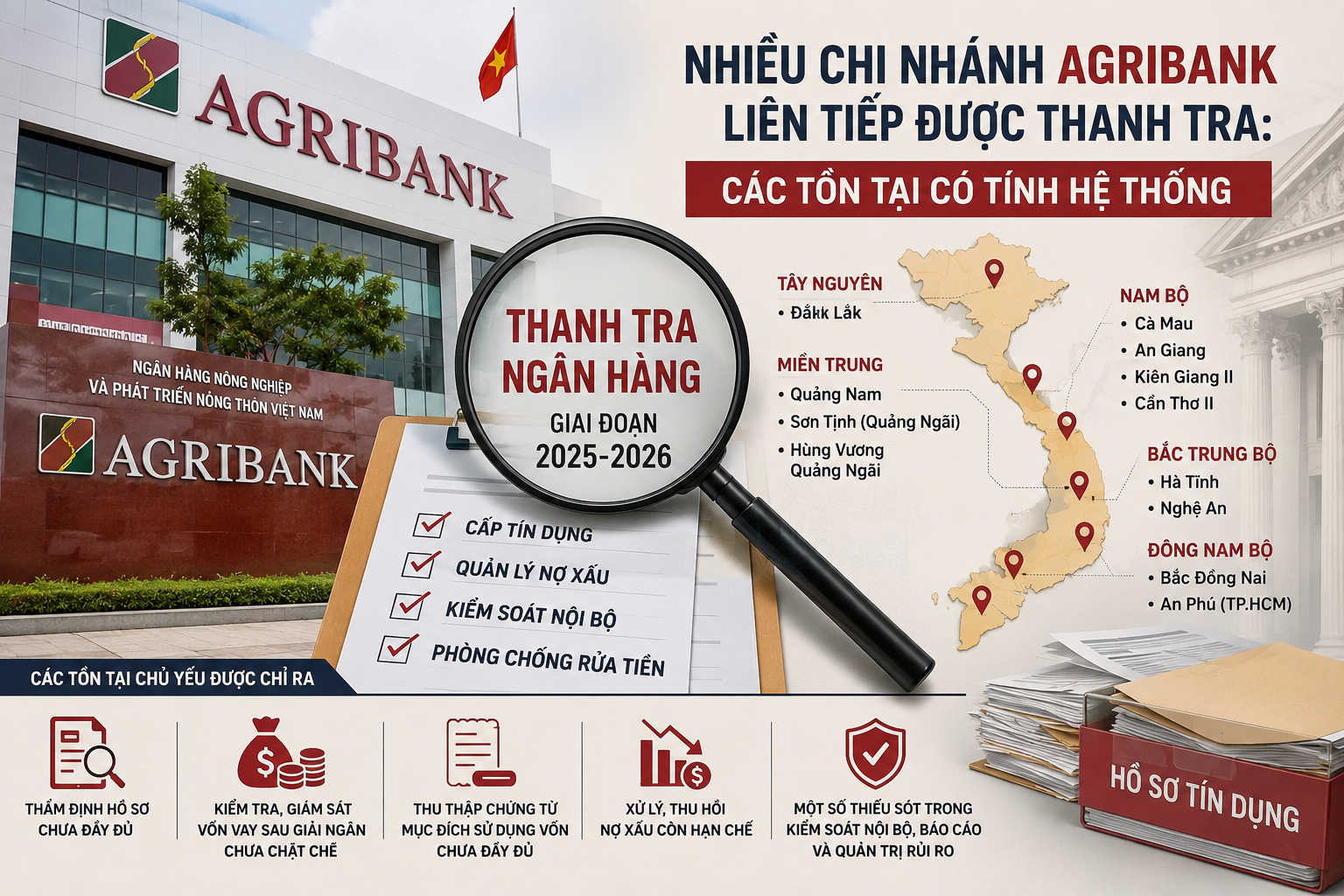 Thanh tra nhiều chi nhánh Ngân hàng Nông nghiệp và Phát triển nông thôn: Khi những tồn tại nghiệp vụ không còn là câu chuyện riêng lẻ