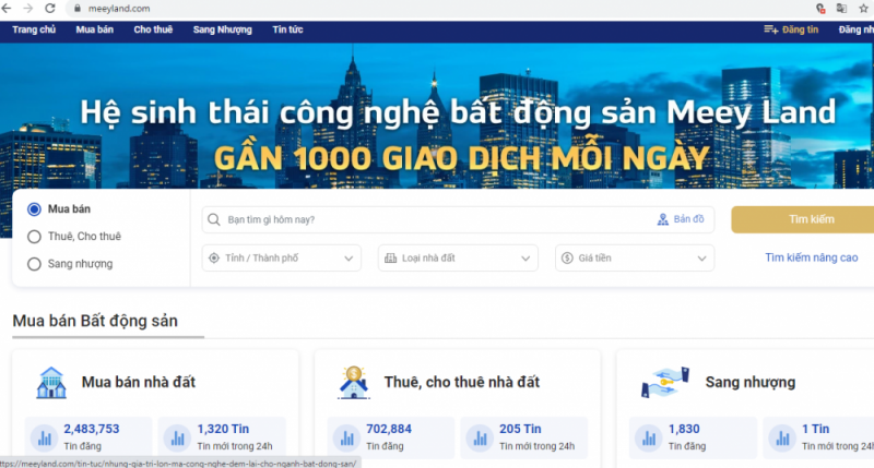 Meey Land: “Trang thông tin điện tử tổng hợp” hay “Sàn thương mại điện tử”?