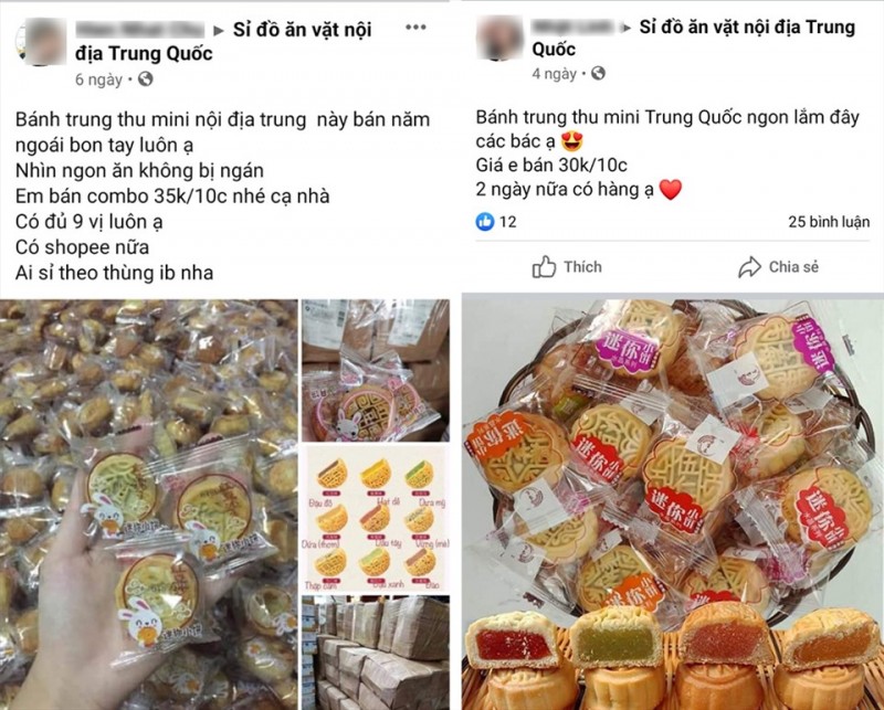 Bánh trung thu 2-3 nghìn đồng/chiếc, không rõ nguồn gốc tràn lan trên mạng xã hội