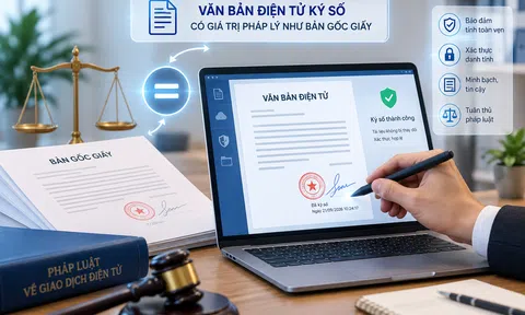 Văn bản điện tử ký số có giá trị pháp lý như bản gốc giấy