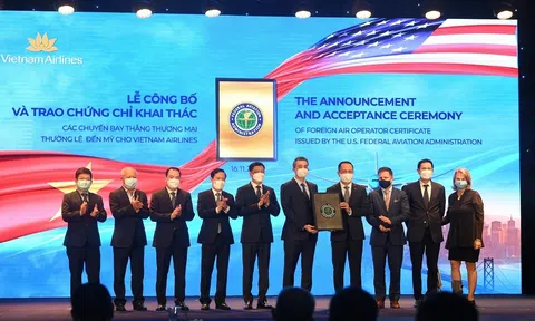 Vietnam Airlines chính thức nhận chứng chỉ cấp phép đường bay thẳng thường lệ tới Mỹ