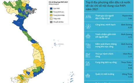PAPI 2021: Nhiều chỉ số quản trị công sụt giảm