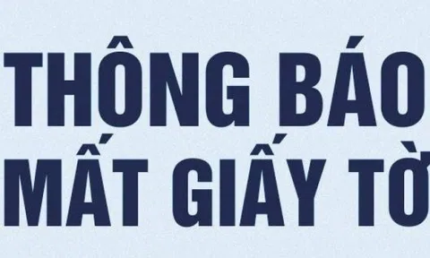 Thông báo rơi giấy tờ