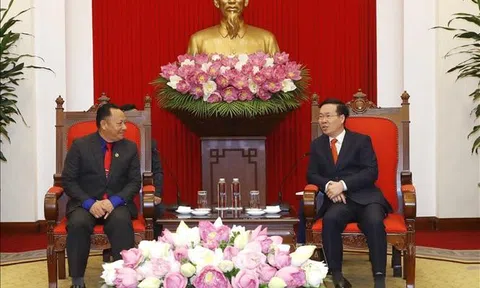 Đồng chí Võ Văn Thưởng tiếp đoàn Đại biểu Đoàn Thanh niên Nhân dân Cách mạng Lào