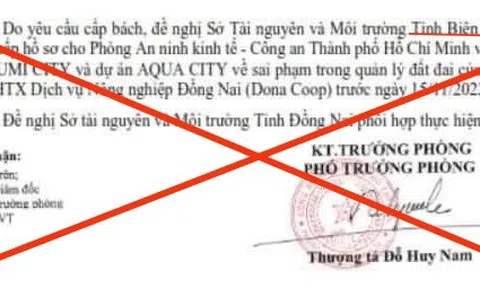 Thông tin “xác minh dự án Izumi City và Aqua City” là giả mạo