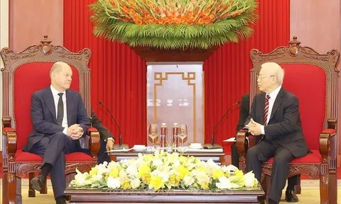 Tổng Bí thư Nguyễn Phú Trọng tiếp Thủ tướng Cộng hòa Liên bang Đức Olaf Scholz