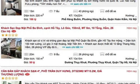 Rộ làn sóng rao bán khách sạn trị giá hàng trăm tỉ tại Hà Nội