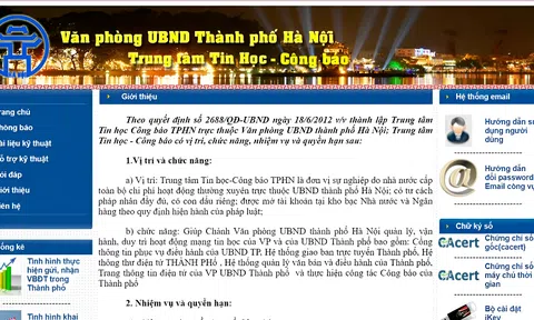 UBND thành phố Hà Nội thành lập Trung tâm Thông tin điện tử