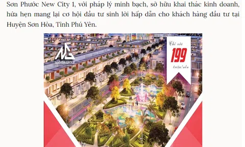 Phú Yên cảnh báo người mua dự án “ma” Sơn Phước New City