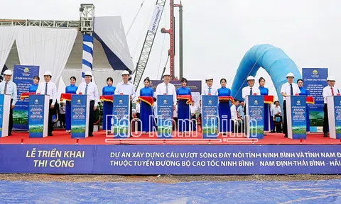 Nam Định triển khai thi công cầu vượt sông Đáy gần 1.500 tỉ đồng
