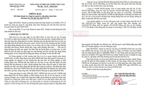 Gia Lai: Hàng loạt bất cập trong quản lý khoáng sản, kiến nghị truy thu hơn 9,6 tỷ đồng