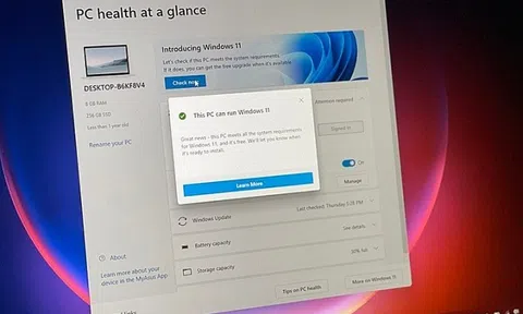 Hãng Microsoft khôi phục lại ứng dụng PC Health Check