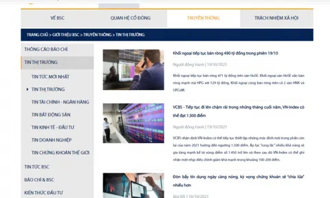 BSC: Trang thông tin điện tử tổng hợp đang hoạt động “chui”