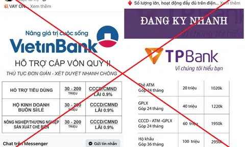 Bộ Công an: Cảnh báo mạo danh ngân hàng, các tổ chức tín dụng cho vay lãi suất thấp để lừa đảo