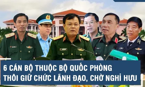 6 cán bộ thuộc Bộ Quốc phòng thôi giữ chức lãnh đạo, chờ nghỉ hưu