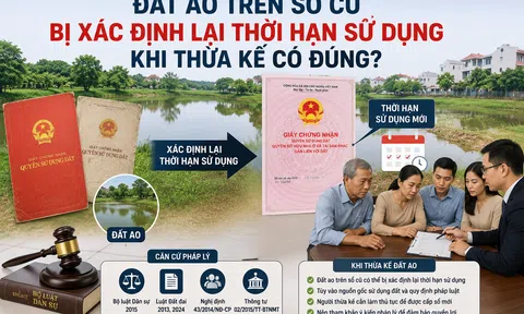 Đất ao trên sổ cũ bị xác định lại thời hạn sử dụng khi thừa kế có đúng?
