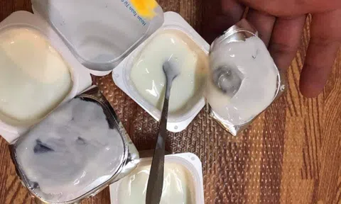 Sữa chua TH True Milk bị nấm mốc dù vẫn còn hạn sử dụng