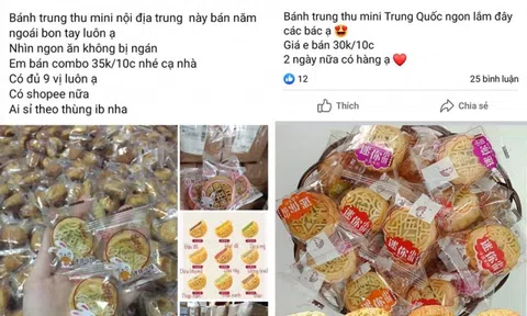 Bánh trung thu 2-3 nghìn đồng/chiếc, không rõ nguồn gốc tràn lan trên mạng xã hội