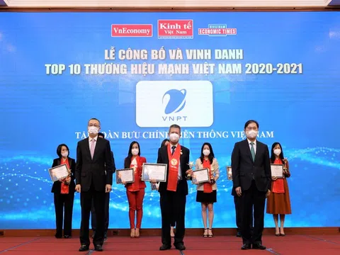 VNPT được vinh danh trong TOP 10 Thương hiệu mạnh Việt Nam 2020 - 2021