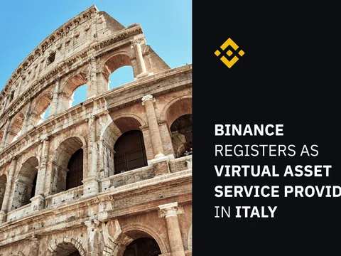 Binance được phép cung cấp các sản phẩm tiền số tại Ý