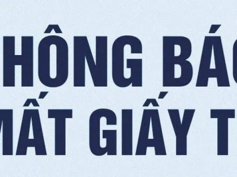 Thông báo rơi giấy tờ