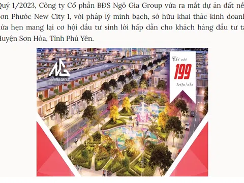 Phú Yên cảnh báo người mua dự án “ma” Sơn Phước New City