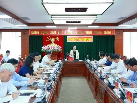 Thường trực Ban Bí thư làm việc với Ban Thường vụ Tỉnh ủy Hải Dương