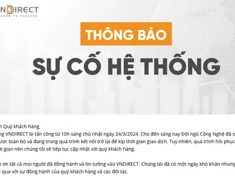 Tạm thời ngắt kết nối giao dịch của VNDirect với HNX