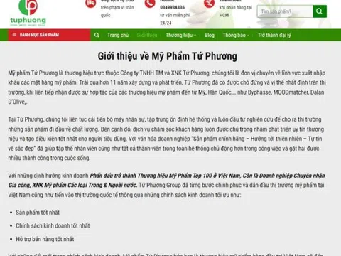 Đình chỉ lưu hành, thu hồi tiêu hủy sản phẩm của Công ty TNHH TM xuất nhập khẩu Tứ Phương