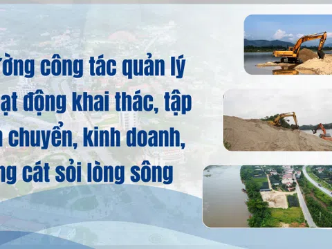 Tăng cường công tác quản lý trong hoạt động khai thác, tập kết, vận chuyển, kinh doanh, sử dụng cát sỏi lòng sông