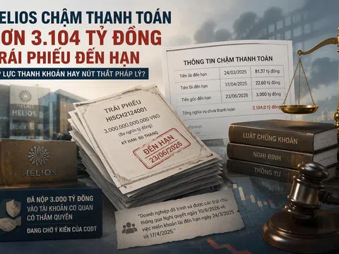 Helios chậm thanh toán hơn 3.104 tỷ đồng trái phiếu đến hạn: Áp lực thanh khoản hay nút thắt pháp lý?