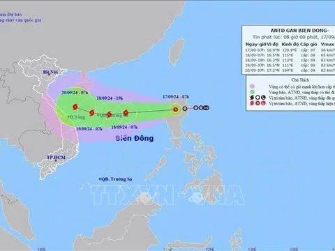 Áp thấp nhiệt đới gần Biển Đông, mạnh lên thành bão trong đêm nay (17/9)