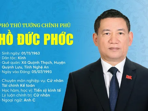 INFOGRAPHICS: Tiểu sử Tân Phó Thủ tướng Chính phủ Hồ Đức Phớc