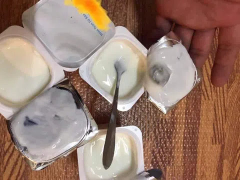 Sữa chua TH True Milk bị nấm mốc dù vẫn còn hạn sử dụng