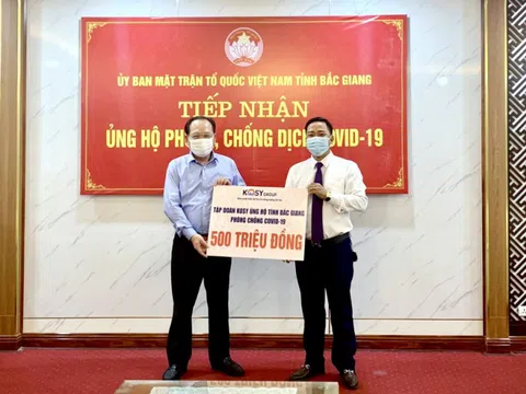 Tập đoàn Kosy ủng hộ tỉnh Bắc Giang 500 triệu đồng phòng chống dịch Covid-19