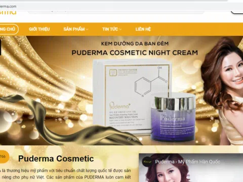 Mỹ phẩm Hàn Quốc Puderma bán hàng “chui” trên website thương mại điện tử