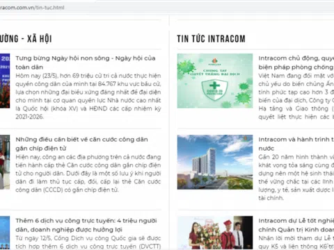 Intracom: Trang thông tin điện tử hoạt động chưa được cấp phép