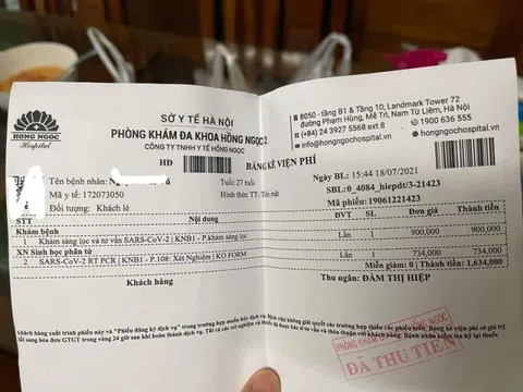 Phòng khám Đa khoa Hồng Ngọc thu phí xét nghiệm Covid- 19 với giá “trên trời” trong mùa dịch